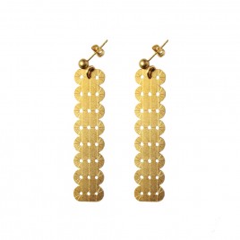 boucles d'oreilles pendantes alma laiton doré or fin 24 carats