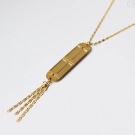 collier mi long alma geometrique art deco laiton dore or fin 24 carats vous mademoiselle