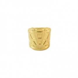 Bague réglable laiton doré or fin 24 carats