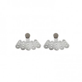 boucles d'oreilles dessous de lobe laiton argenté vieilli géométriques