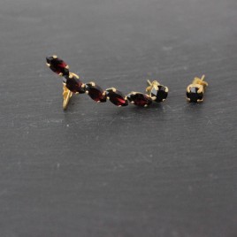 Earcuff Swarovski Burgundy/Noir laiton doré