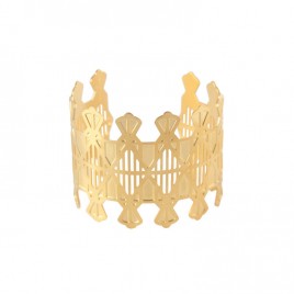 Bracelet manchette Lyne laiton doré
