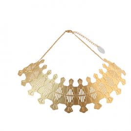 Collier plastron LYNE laiton doré
