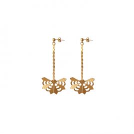Boucles d’oreilles longues Zulma laiton doré
