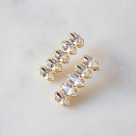 Boucles d’oreilles puces Jade 5 navettes