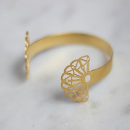 Bracelet jonc ouvert doré Vera